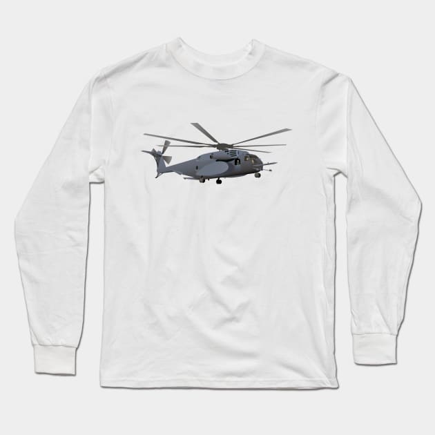 Military MH-53 Helicopter Long Sleeve T-Shirt by NorseTech